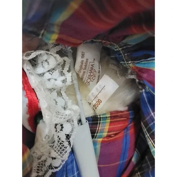 1987 Christmas Mohair Teddy Bear Hollybeary Kringle Beverly Port Gorham Ltd Ed - Picture 6 of 6